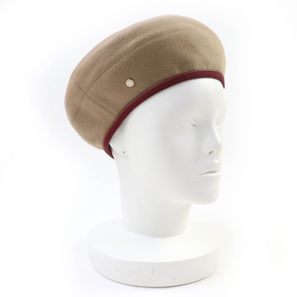 Hermes Santoreno Cashmere 100% Silver Seller Beret Brown 58 Hat