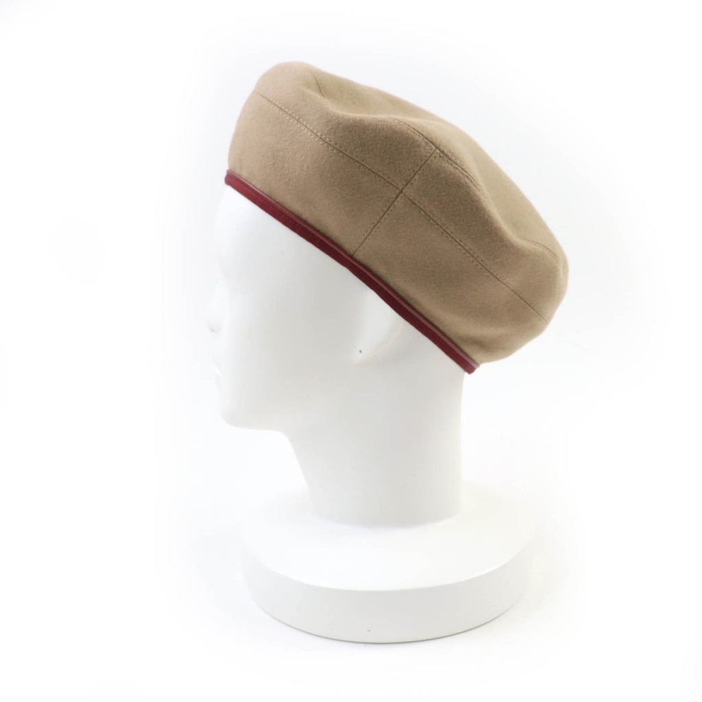 Hermes Santoreno Cashmere 100% Silver Seller Beret Brown 58 Hat — view 4