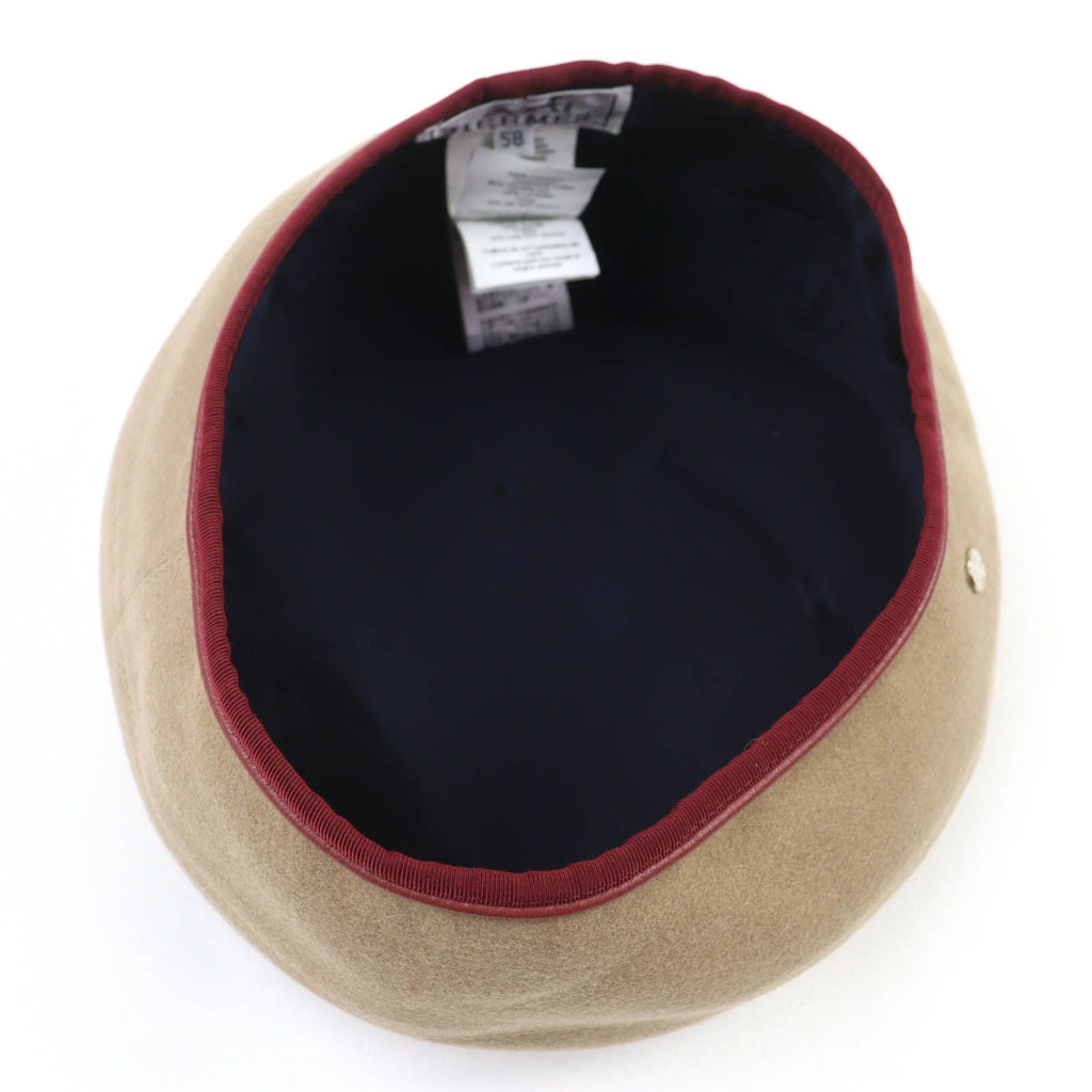 Hermes Santoreno Cashmere 100% Silver Seller Beret Brown 58 Hat — view 7