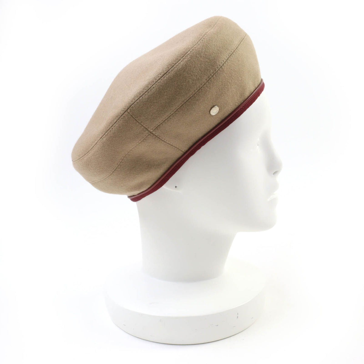 Hermes Santoreno Cashmere 100% Silver Seller Beret Brown 58 Hat — view 6