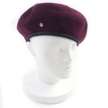 Hermes Santoreno Cashmere 100% Sellier Buttons Leather Beret Wine Red 58 Hat