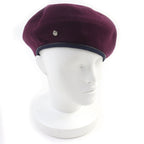 Hermes Santoreno Cashmere 100% Sellier Buttons Leather Beret Wine Red 58 Hat