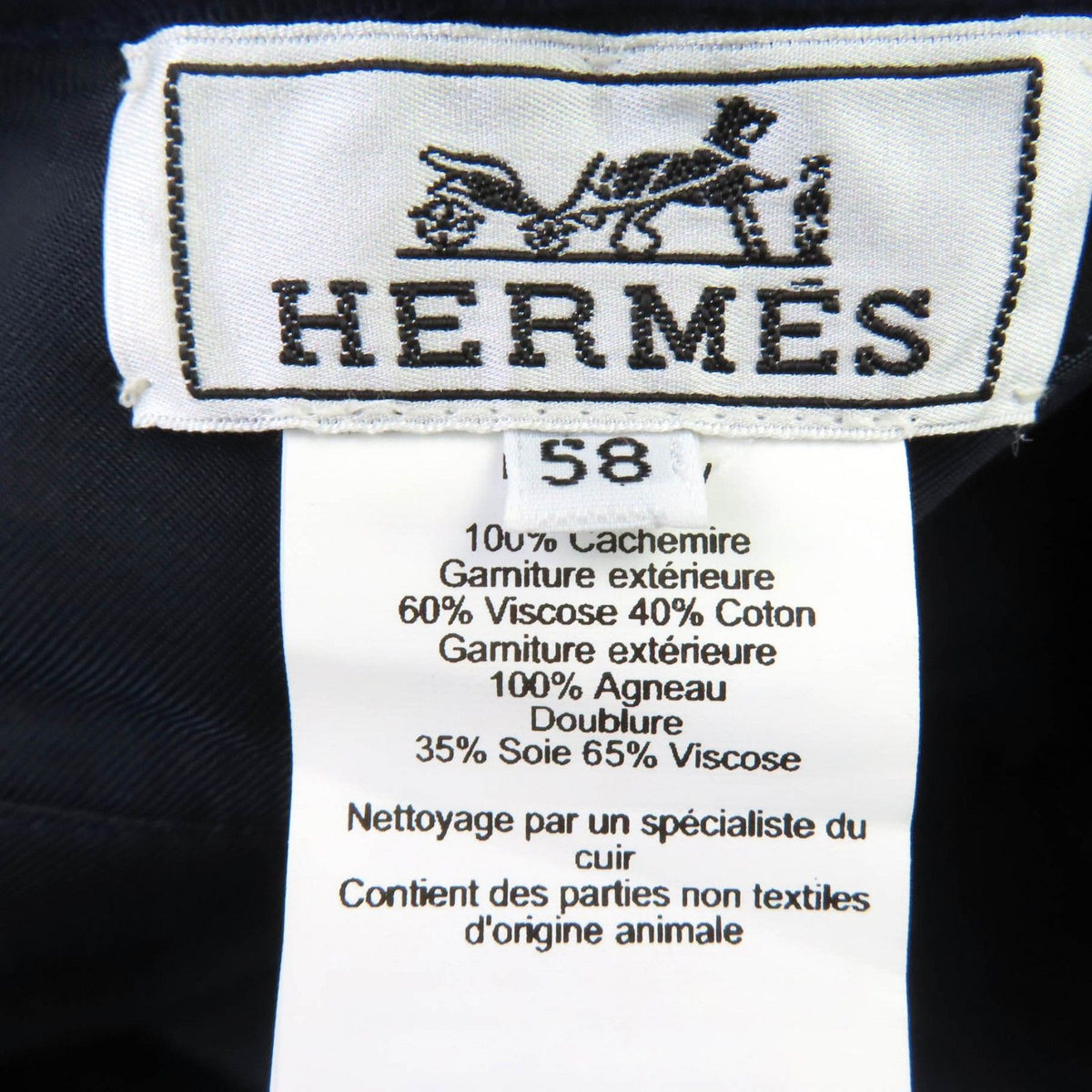 Hermes Santoreno Cashmere 100% Sellier Buttons Leather Beret Wine Red 58 Hat — view 8