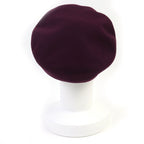 Hermes Santoreno Cashmere 100% Sellier Buttons Leather Beret Wine Red 58 Hat — view 4