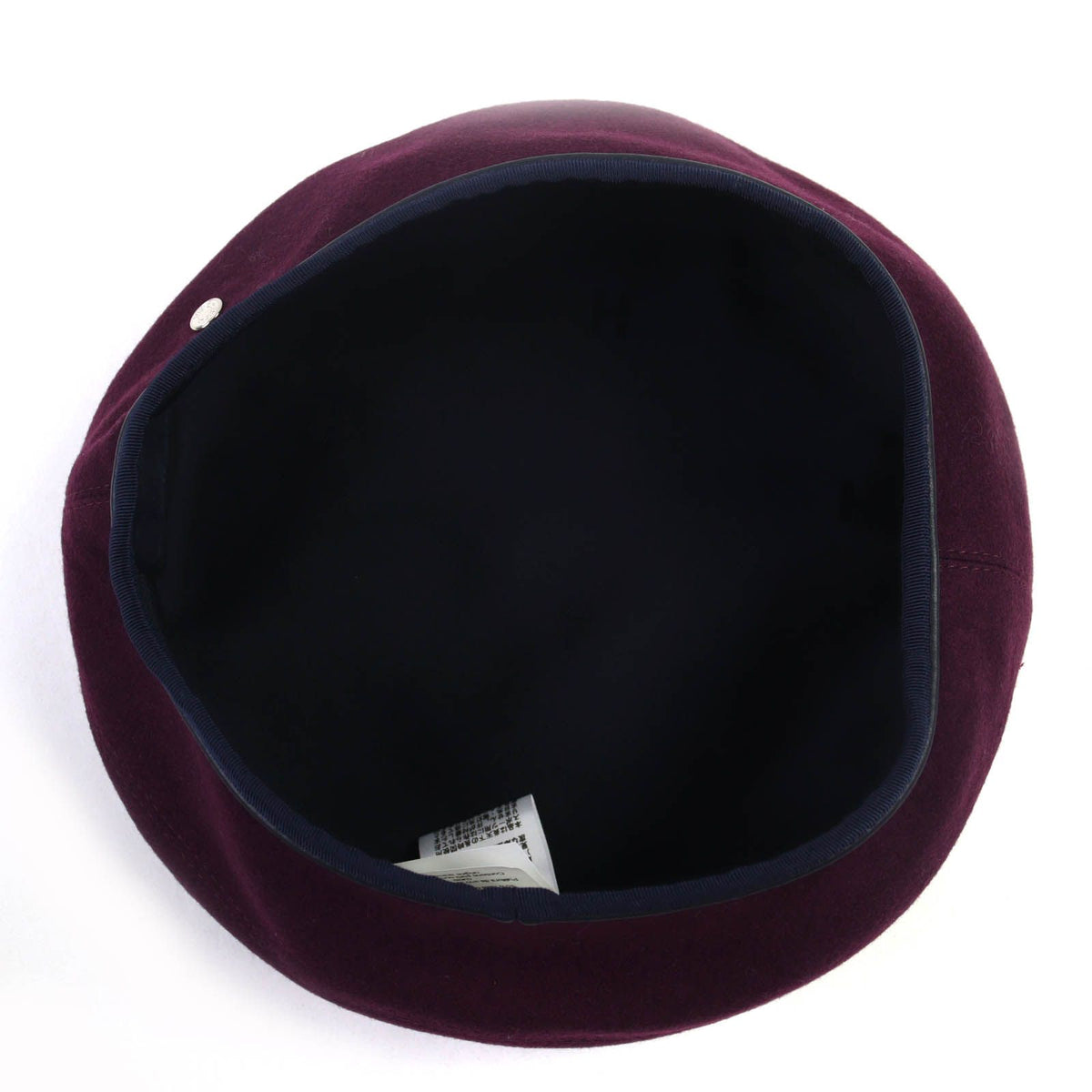 Hermes Santoreno Cashmere 100% Sellier Buttons Leather Beret Wine Red 58 Hat — view 6