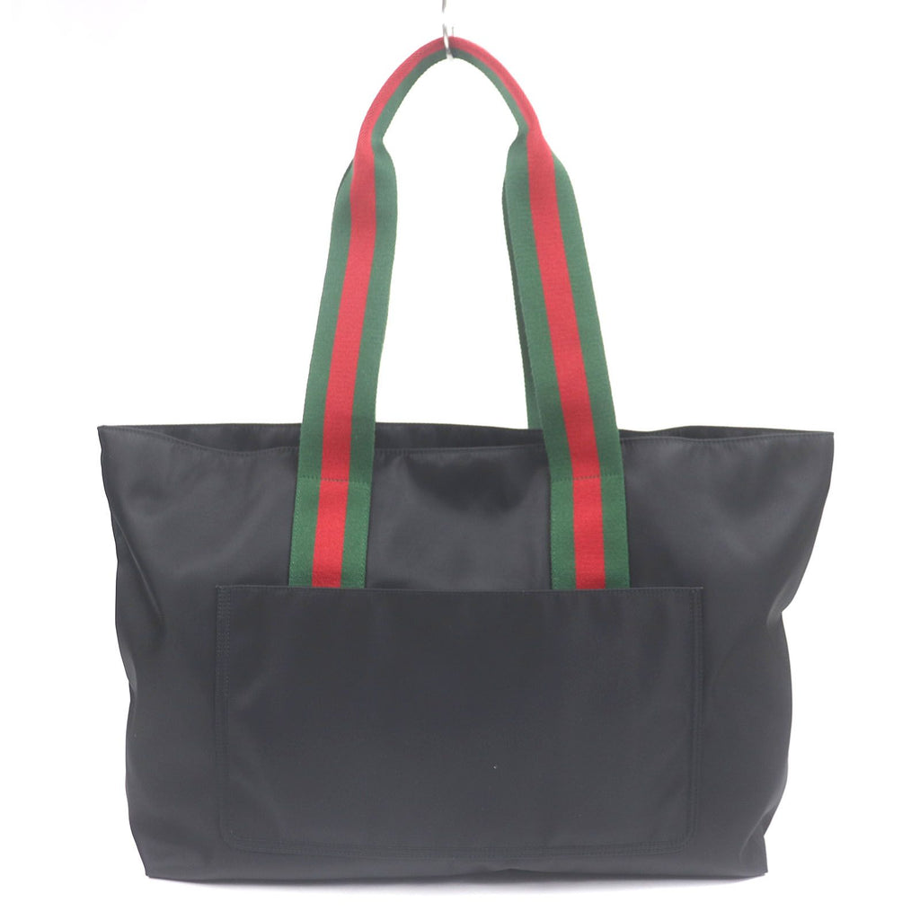 Gucci Nylon Sherry Line Web Large Logo Tote Bag Black — view 3
