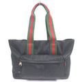 Gucci Nylon Sherry Line Web Large Logo Tote Bag Black