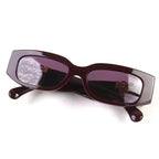 Chanel CC Logo Oval Shape Eyewear Sunglasses Burgundy Gold Demo Lens