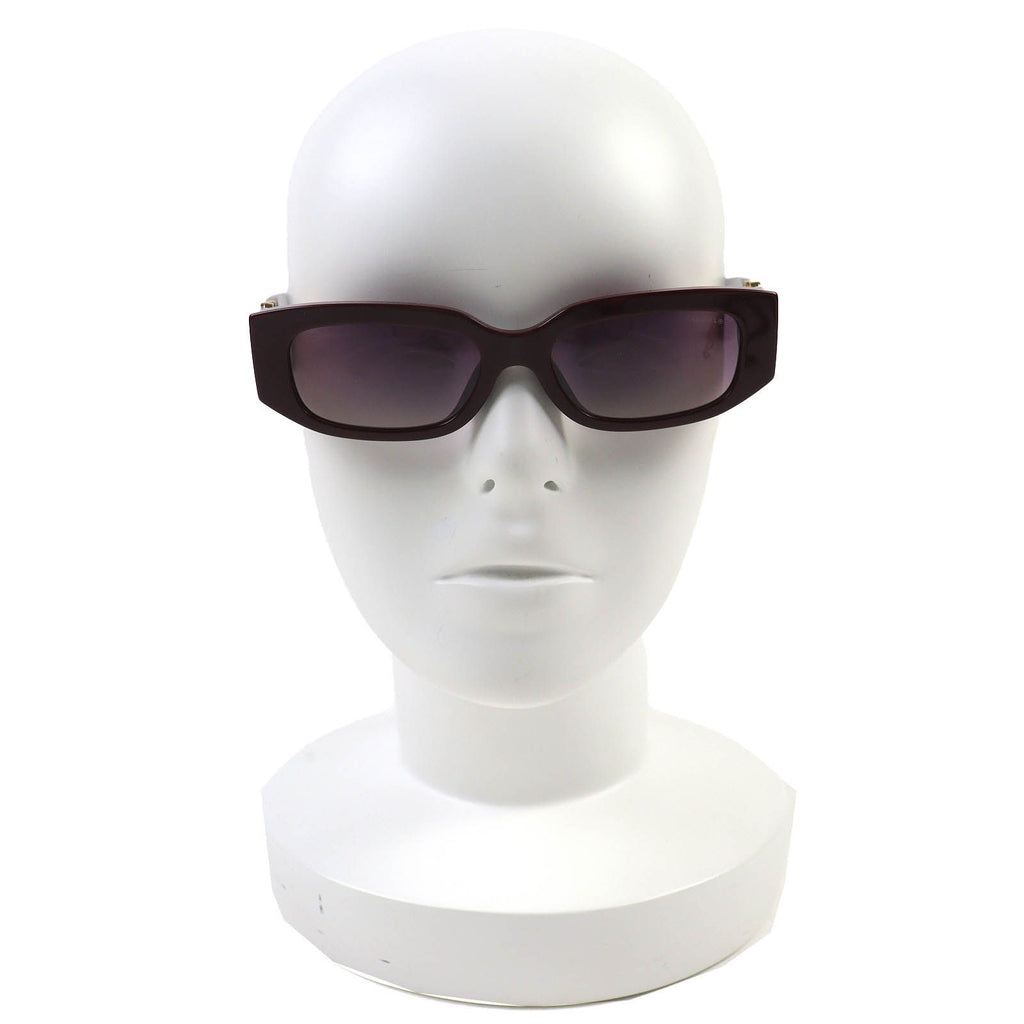 Chanel CC Logo Oval Shape Eyewear Sunglasses Burgundy Gold Demo Lens — view 2