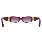 Chanel CC Logo Oval Shape Eyewear Sunglasses Burgundy Gold Demo Lens — view 5