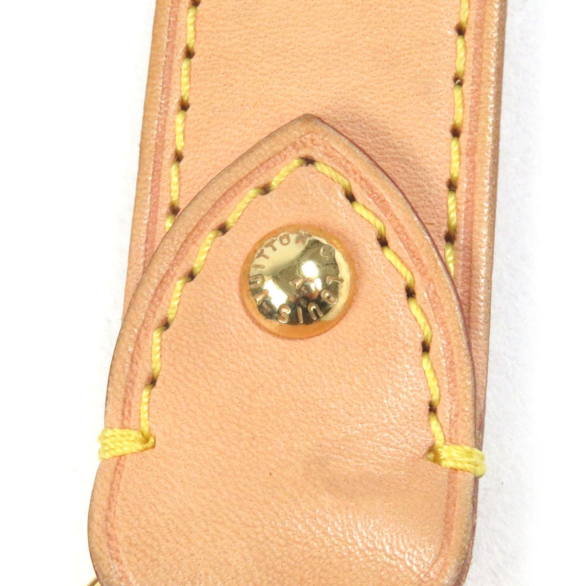 Louis Vuitton Vachetta Leather LV Logo Shoulder Strap Belt Beige Gold — view 4