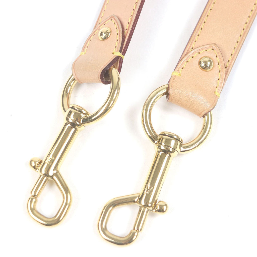 Louis Vuitton Vachetta Leather LV Logo Shoulder Strap Belt Beige Gold — view 3