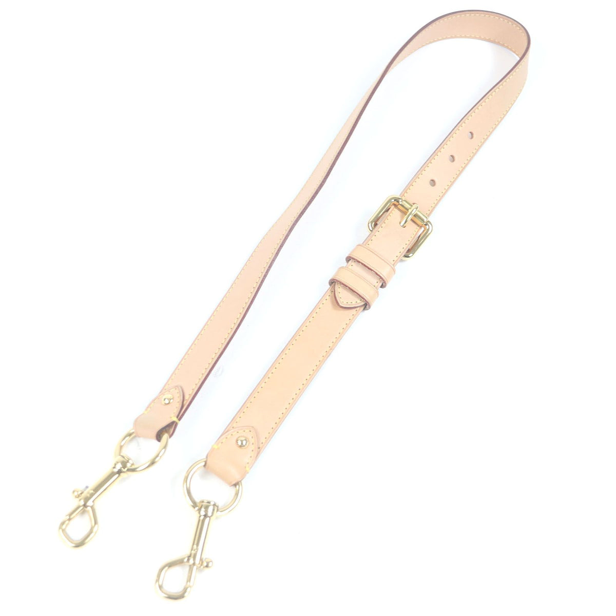Louis Vuitton Vachetta Leather LV Logo Shoulder Strap Belt Beige Gold — view 2
