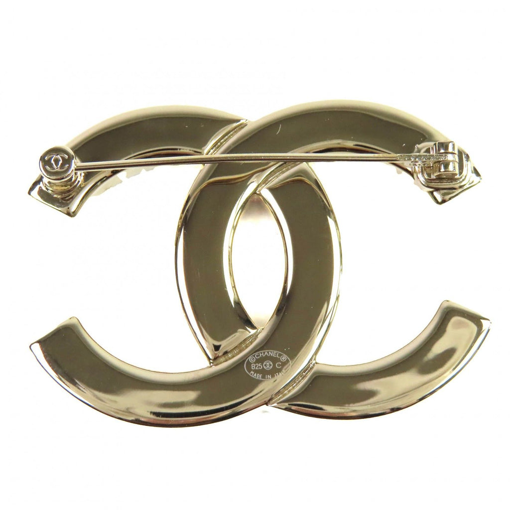 Chanel CC Logo Bijou Brooch Gold Black — view 3