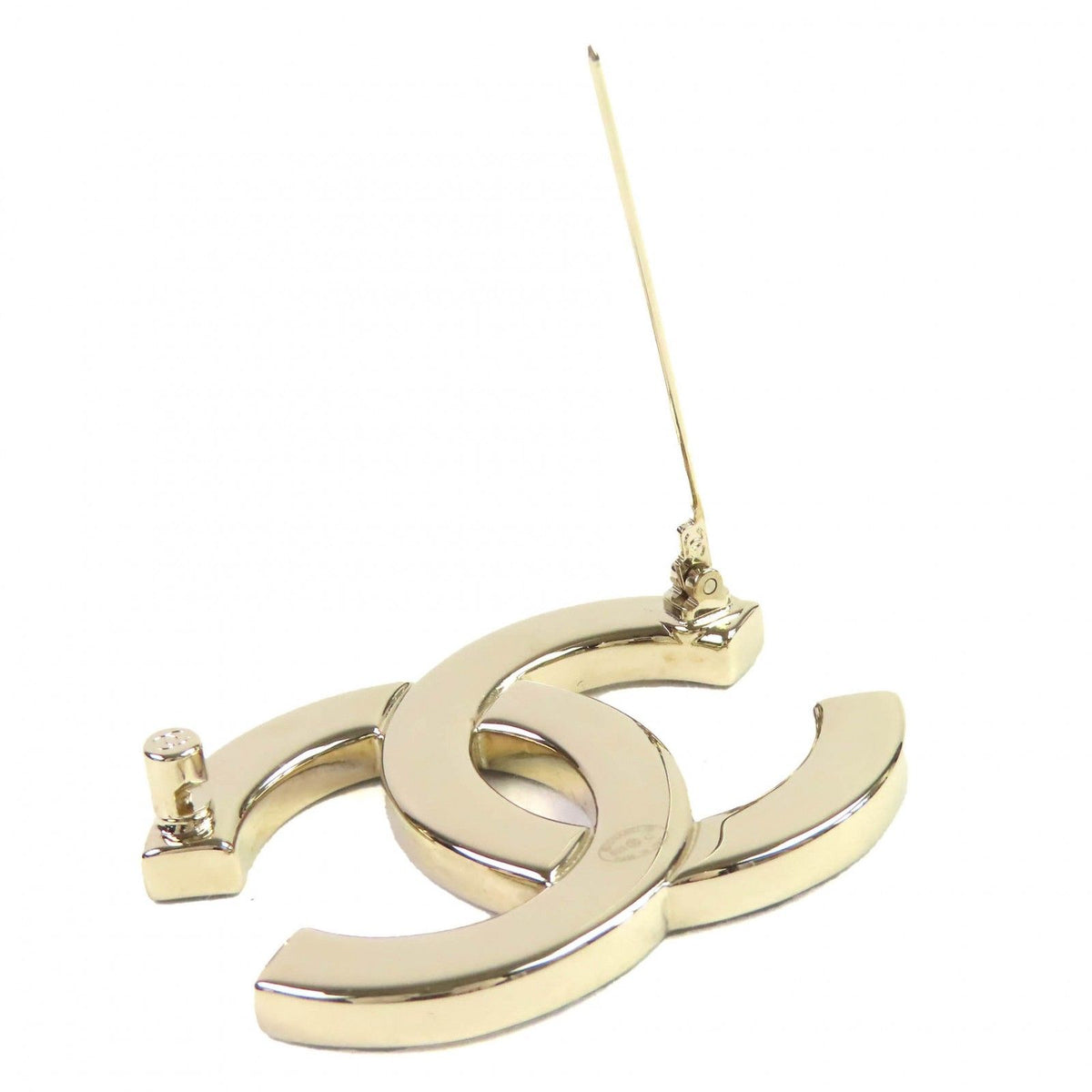 Chanel CC Logo Bijou Brooch Gold Black — view 4