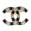 Chanel CC Logo Bijou Brooch Gold Black