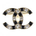 Chanel CC Logo Bijou Brooch Gold Black