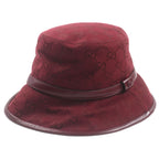 Gucci GG Monogram Leather Hat Bucket Hat Bordeaux 58
