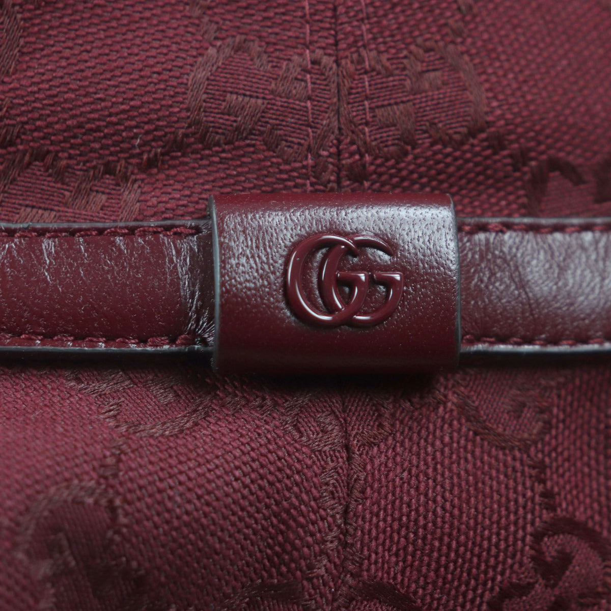Gucci GG Monogram Leather Hat Bucket Hat Bordeaux 58 — view 8