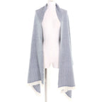 Hermes Cashmere 100% Cowhide Blunt Tag Chevron Pattern Large Scarf Shawl — view 3