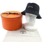 Hermes Harper H Sellier Cotton 100% Bucket Hat Black 57 — view 2