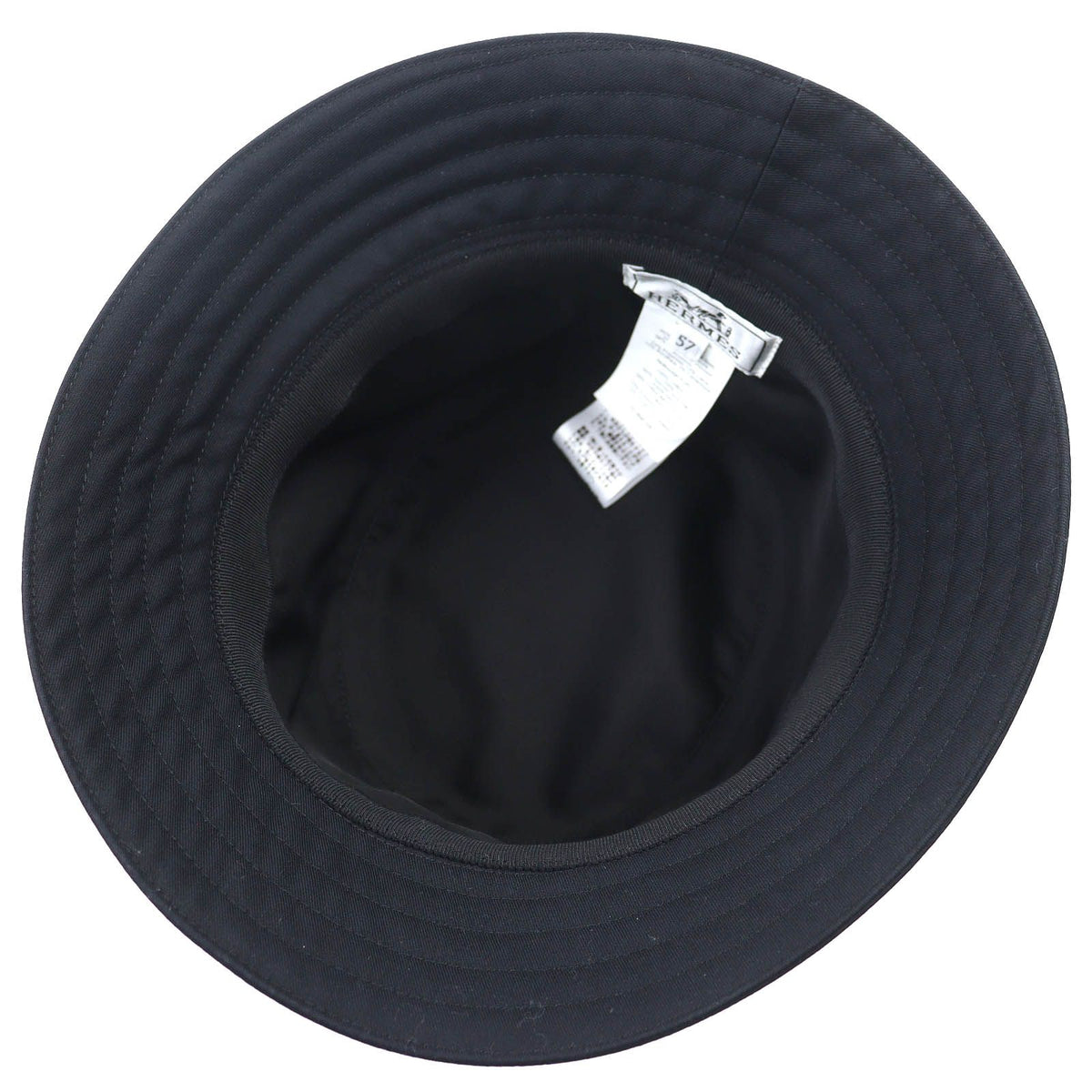 Hermes Harper H Sellier Cotton 100% Bucket Hat Black 57 — view 6