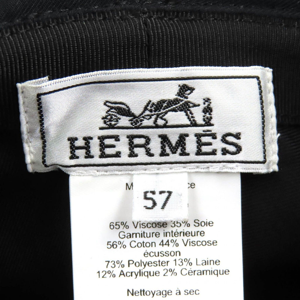 Hermes Harper H Sellier Cotton 100% Bucket Hat Black 57 — view 8