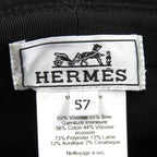 Hermes Harper H Sellier Cotton 100% Bucket Hat Black 57 — view 8