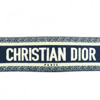 Dior Embroidery Logo Canvas Belt Indigo Blue — view 8