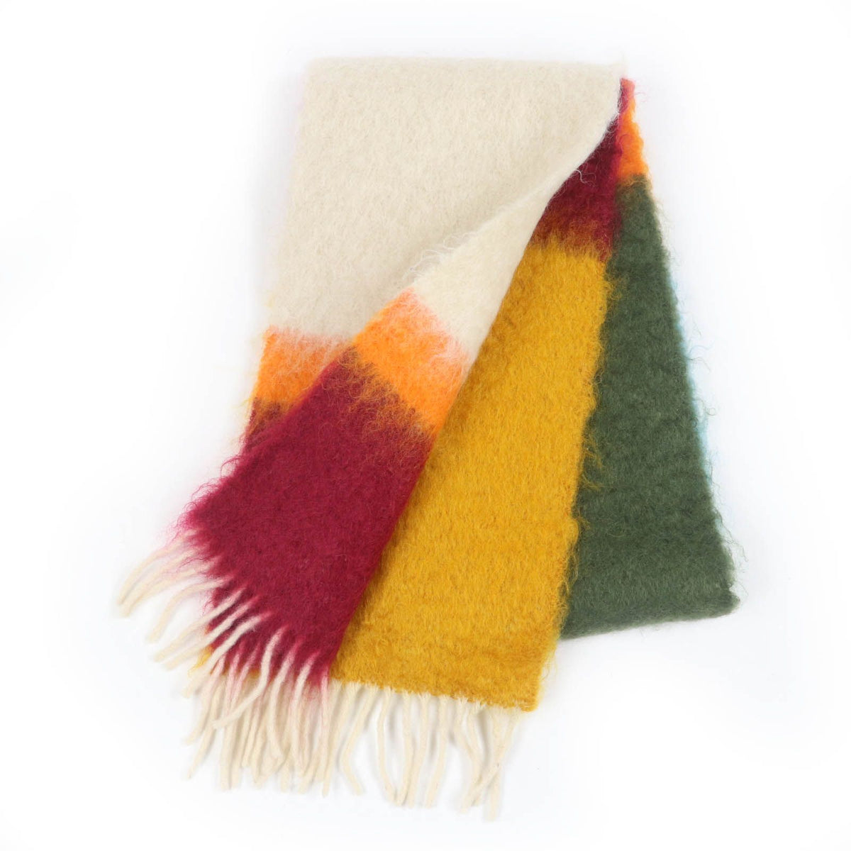 Loewe Mohair Wool Monogram Lambskin with Patch Scarf Fringe Multicolor — view 2