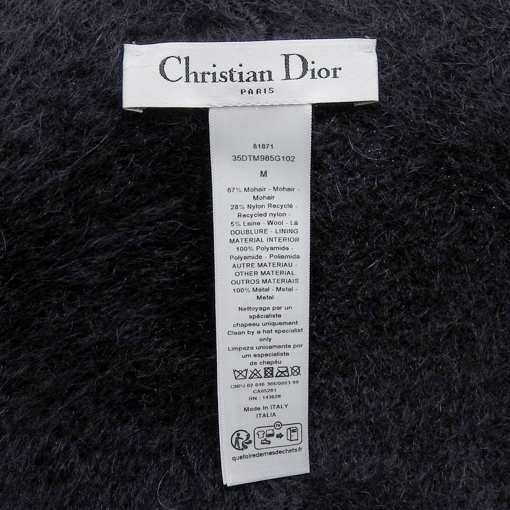 Dior Mohair Blend CD Logo Bucket Hat Black — view 7