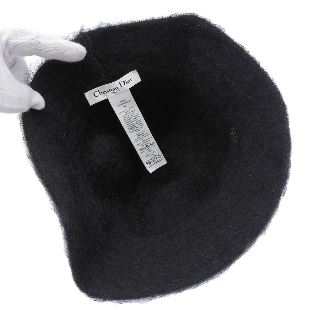 Dior Mohair Blend CD Logo Bucket Hat Black — view 6
