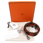 Hermes Sangle Flipper Ball Canvas Leather Silver Shoulder Strap Brown — view 2