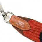 Hermes Sangle Flipper Ball Canvas Leather Silver Shoulder Strap Brown — view 6