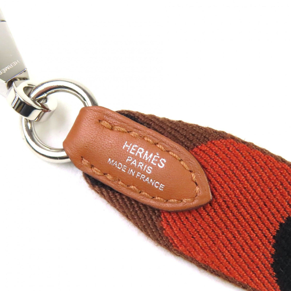 Hermes Sangle Flipper Ball Canvas Leather Silver Shoulder Strap Brown — view 6