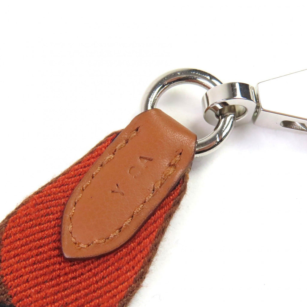 Hermes Sangle Flipper Ball Canvas Leather Silver Shoulder Strap Brown — view 7