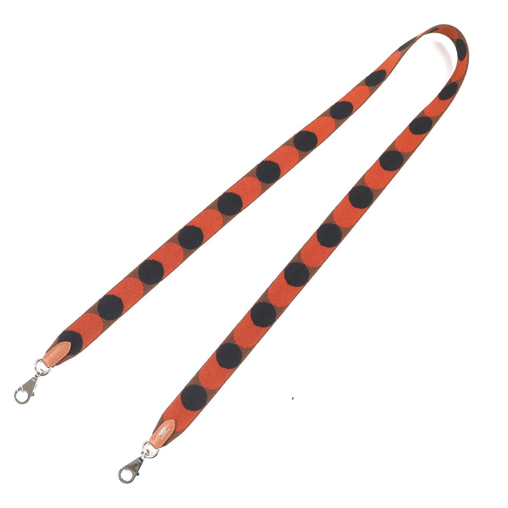 Hermes Sangle Flipper Ball Canvas Leather Silver Shoulder Strap Brown — view 3
