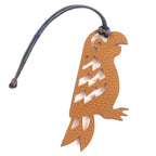 Hermes Petit H Leather Parrot Bag Charm Brown Orange