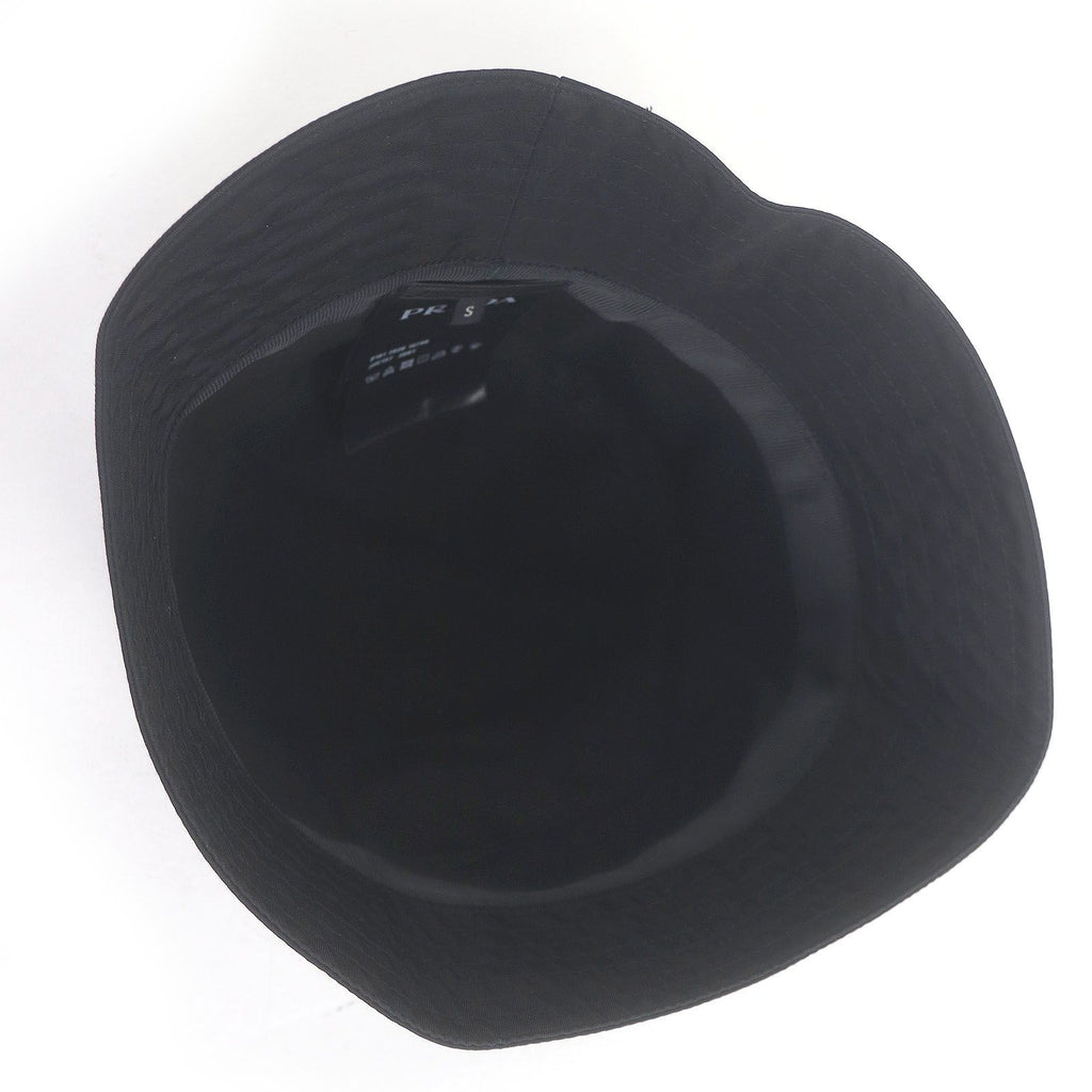 Prada Triangle Logo Re-Nylon Recycled Polyamide Bucket Hat Black — view 4