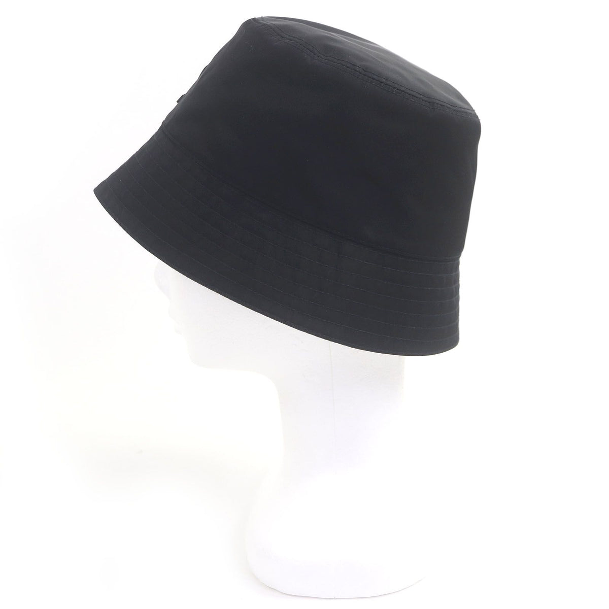 Prada Triangle Logo Re-Nylon Recycled Polyamide Bucket Hat Black — view 2