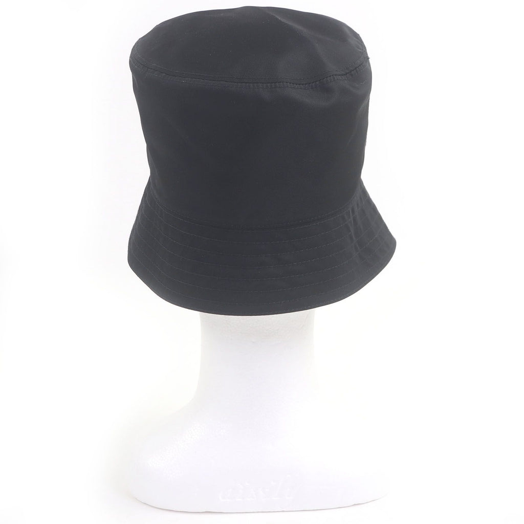 Prada Triangle Logo Re-Nylon Recycled Polyamide Bucket Hat Black — view 3