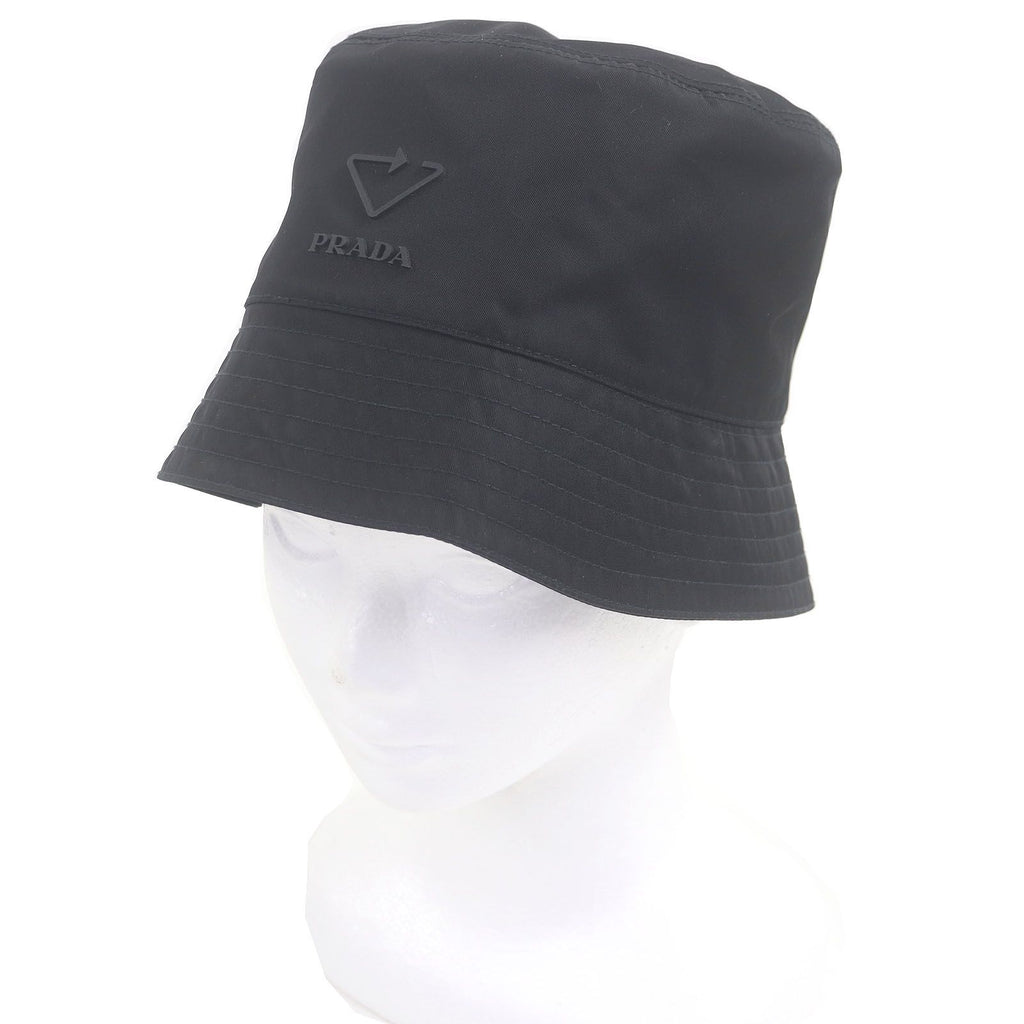 Prada Triangle Logo Re-Nylon Recycled Polyamide Bucket Hat Black