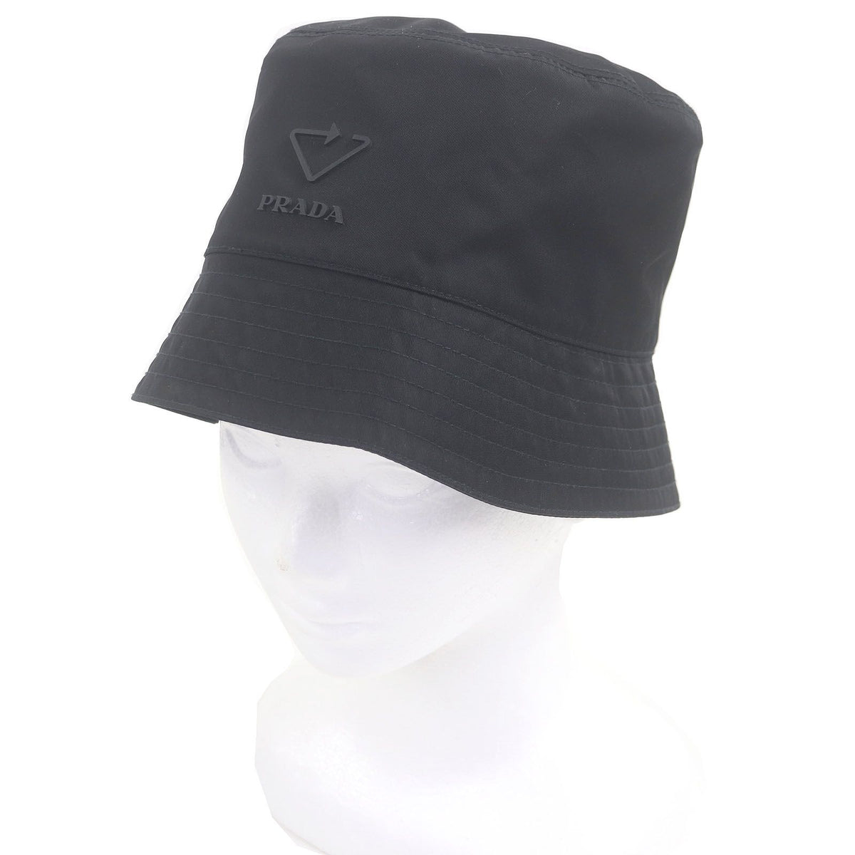 Prada Triangle Logo Re-Nylon Recycled Polyamide Bucket Hat Black
