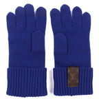 Louis Vuitton Glove Maille LV Medallion Wool 100% Knit Gloves Blue — view 5