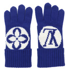 Louis Vuitton Glove Maille LV Medallion Wool 100% Knit Gloves Blue — view 4