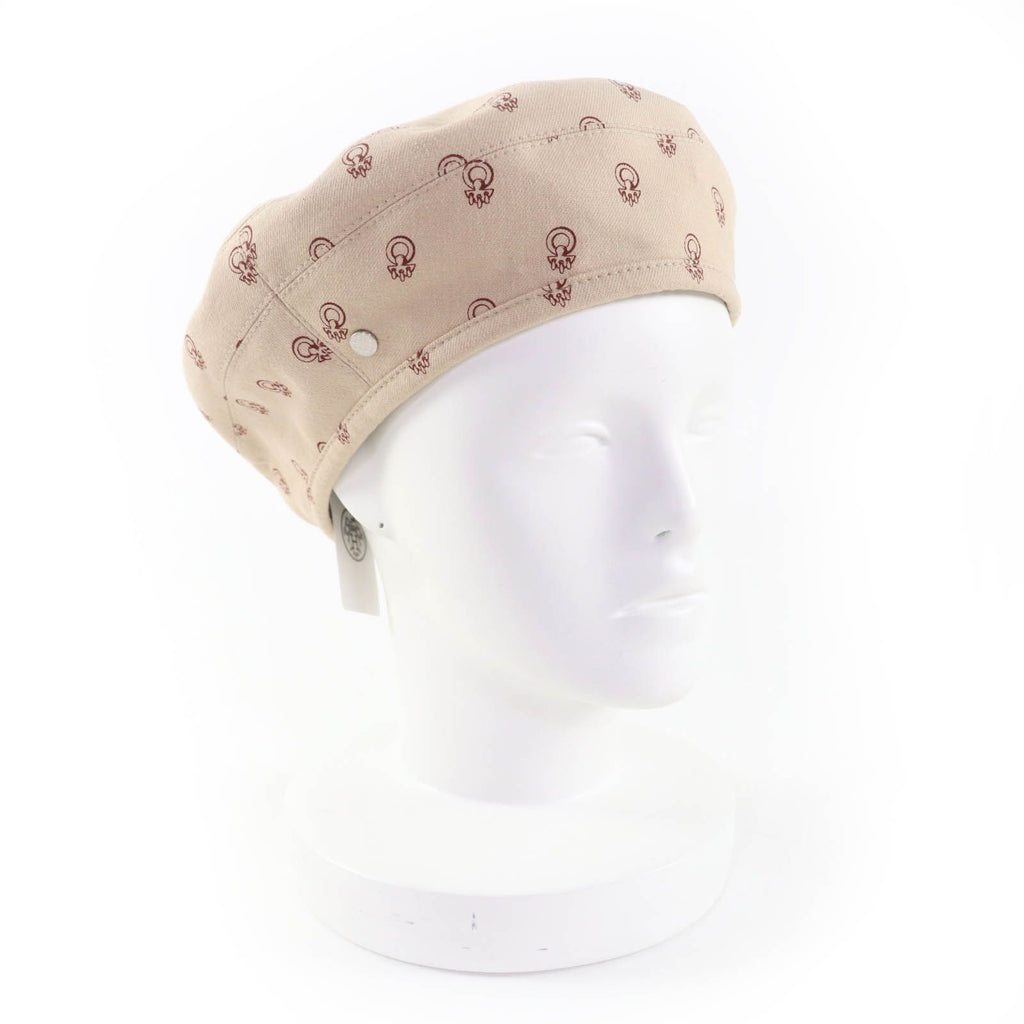 Hermes Saint Honore Cotton Cliquetis Sellier Hat Beret Beige 59