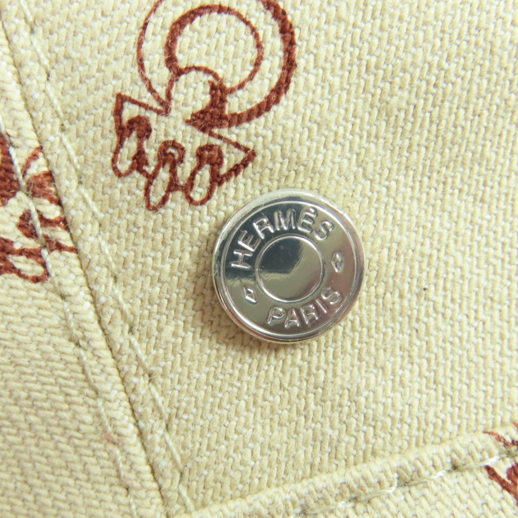 Hermes Saint Honore Cotton Cliquetis Sellier Hat Beret Beige 59 — view 8