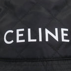Celine Logo Print Quilted Hat Bucket Hat Black Orange — view 6