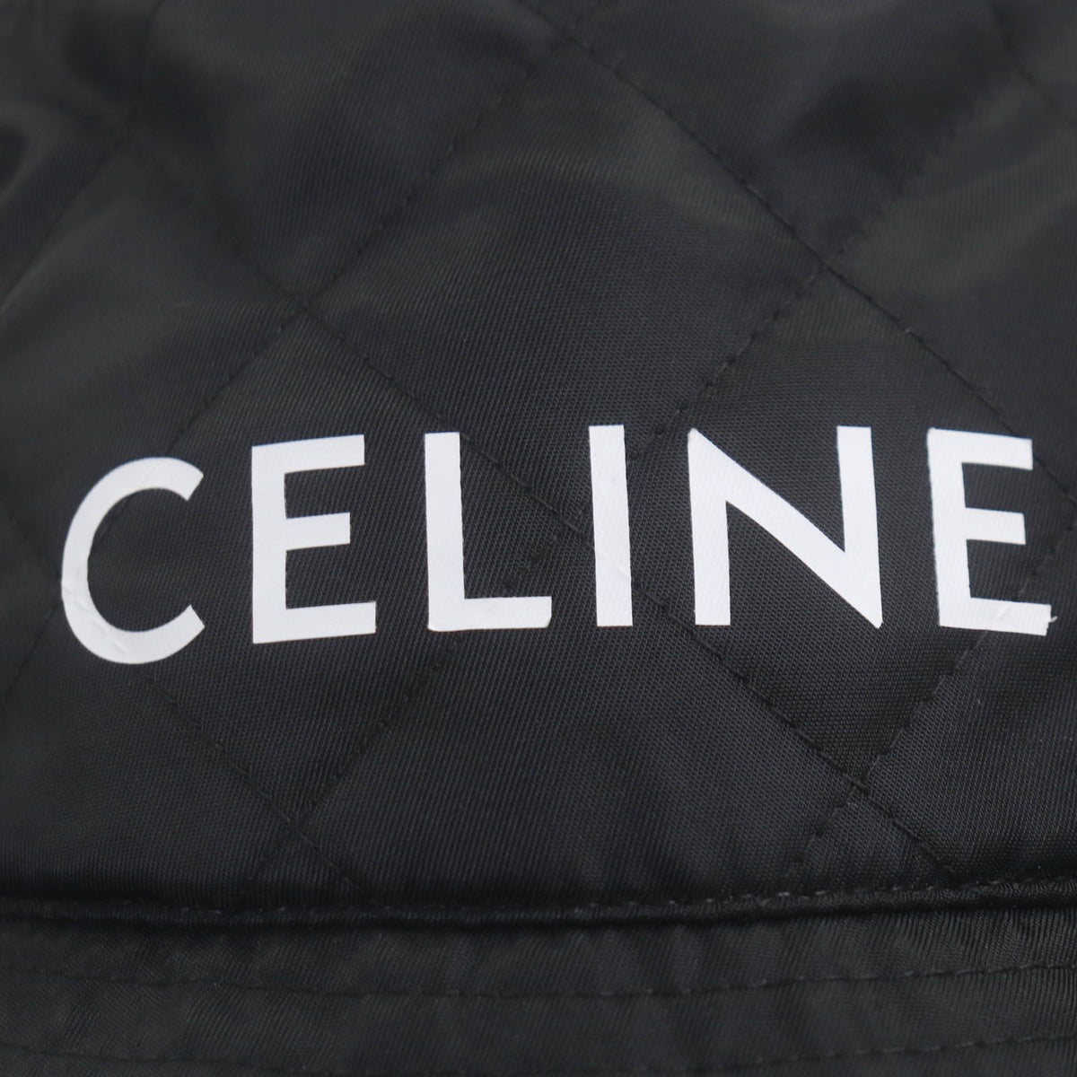 Celine Logo Print Quilted Hat Bucket Hat Black Orange — view 6