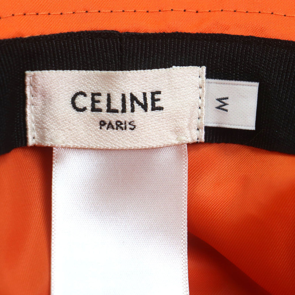 Celine Logo Print Quilted Hat Bucket Hat Black Orange — view 8